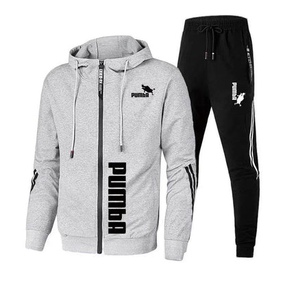 Buy Center 2024 Men's Tracksuit - Zipper Hooded Jacket & Slim Pants - Buy Center UK