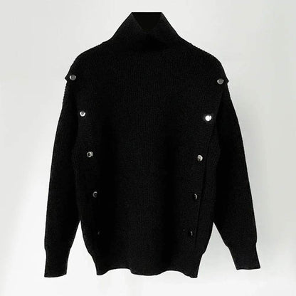 Buy Center Men's Turtleneck Knitted Sweater - Casual Loose Fit - Buy Center UK