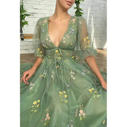 Buy Center Puffy Sleeve Bridesmaid Dress - Romantic Tulle Gown - Buy Center UK
