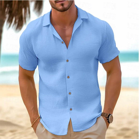 Buy Center Men's Button Up Short Sleeve Shirt - Casual Summer Style - Buy Center UK