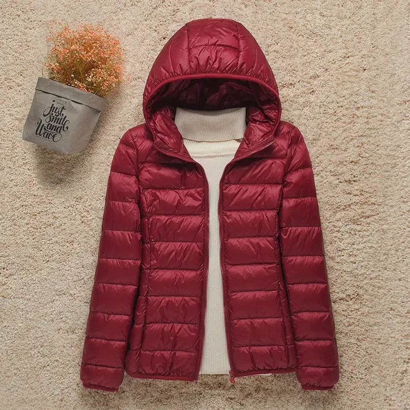 Buy Center Women's Down Jacket - Lightweight Hooded Parka for Winter - Buy Center UK