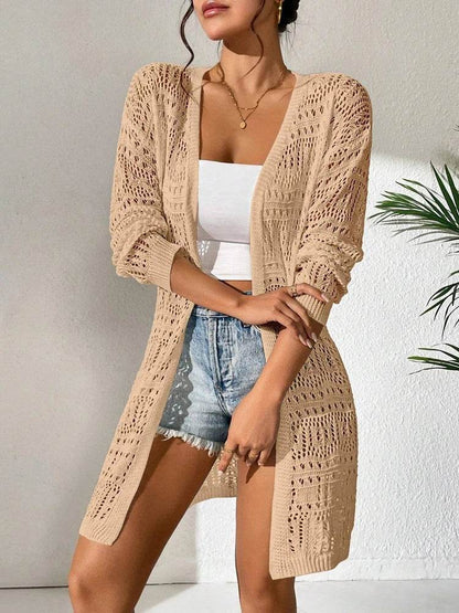Buy Center Knitted Cardigan - Elegant Polyester, Loose Fit & Sun Shading - Buy Center UK