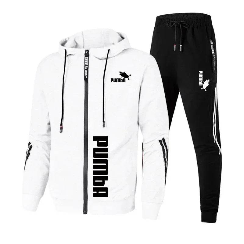 Buy Center 2024 Men's Tracksuit - Zipper Hooded Jacket & Slim Pants - Buy Center UK