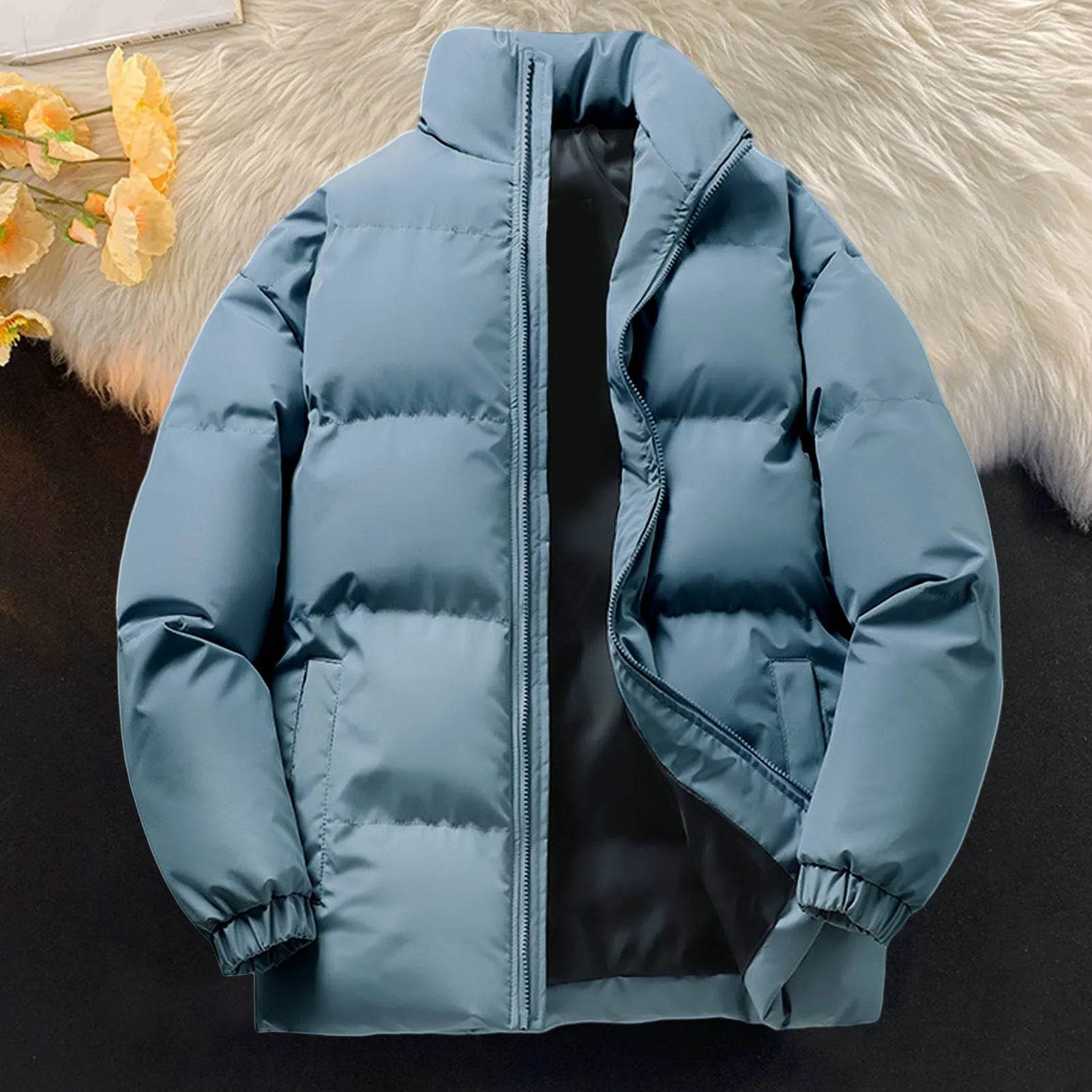 2023 Men's Winter Down Jacket - Stylish Hooded Black Parka Coat - Buy Center UK
