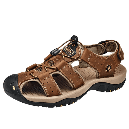 Buy Center Genuine Leather Men’s Sandals - Leisure Beach Slippers - Buy Center UK