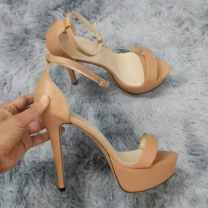 Buy Center Women’s Sexy Open Toe High Heel Sandals - Patent Leather - Buy Center UK