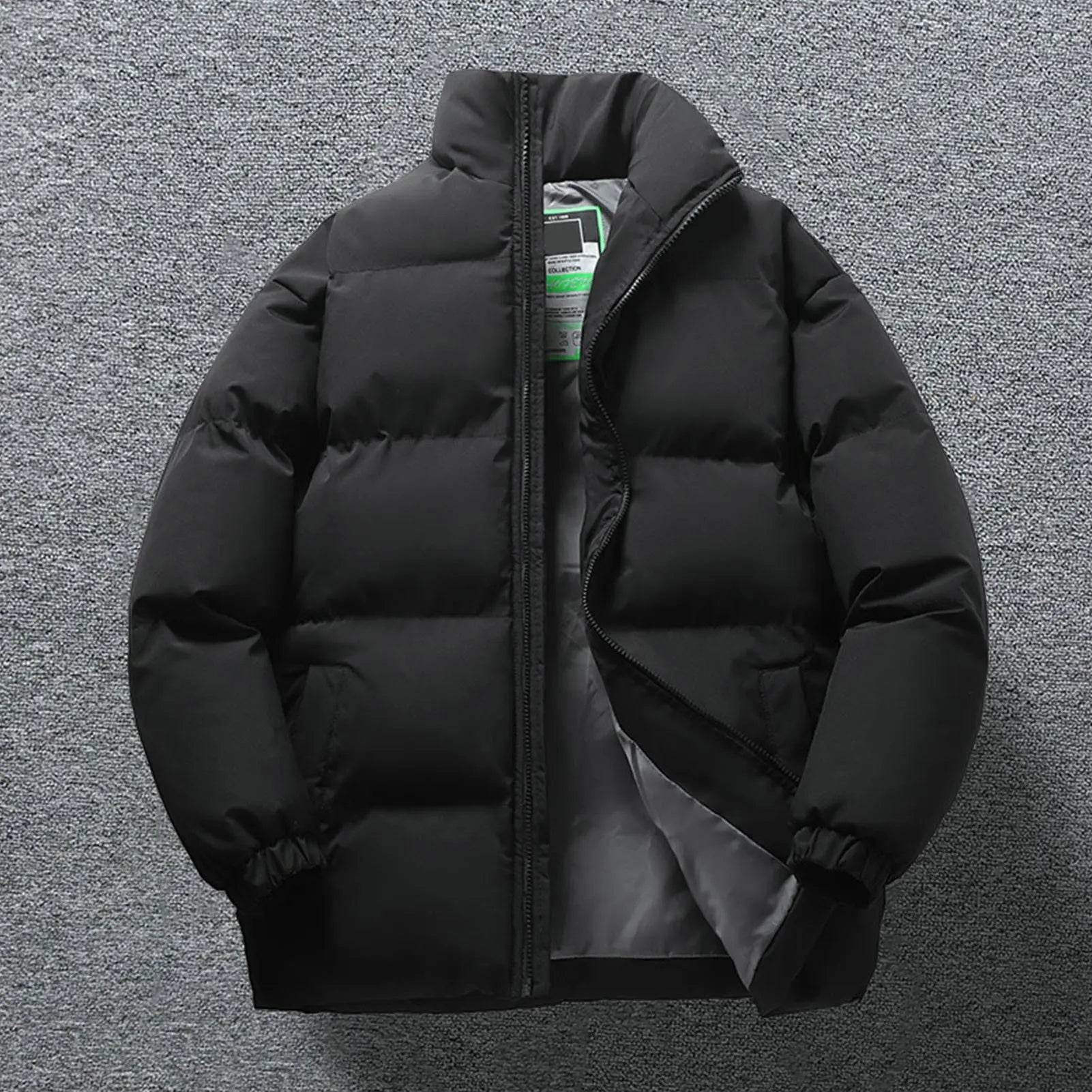 2023 Men's Winter Down Jacket - Stylish Hooded Black Parka Coat - Buy Center UK