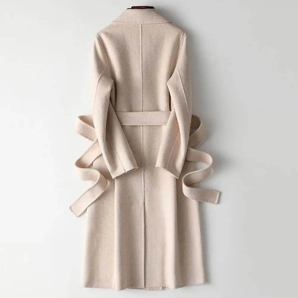 Buy Center Women’s Woolen Coat - Elegant Mid-Calf Winter Overcoat - Buy Center UK