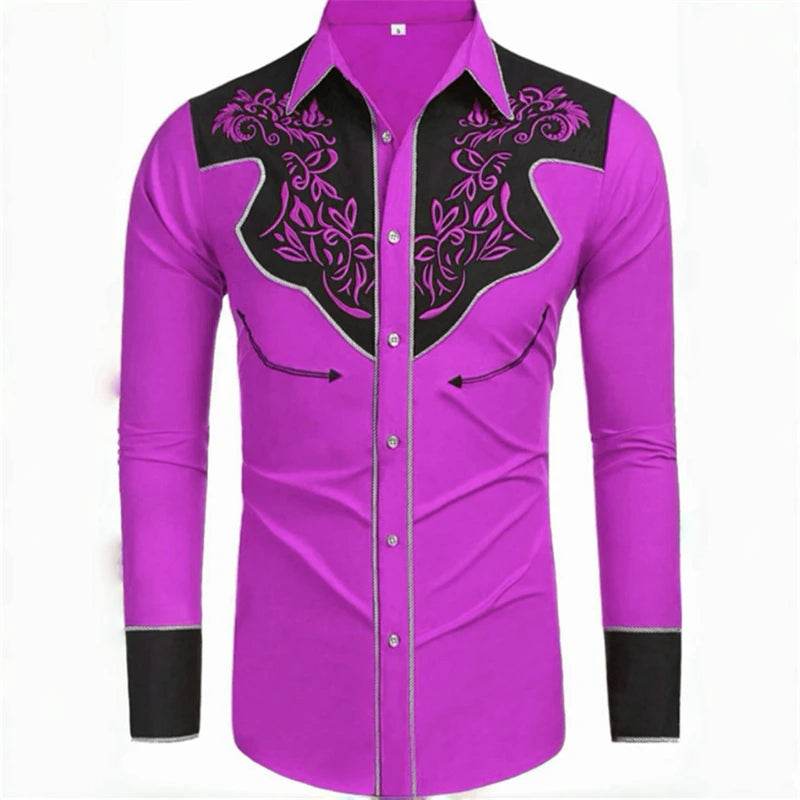 Buy Center Men's Long-Sleeved Denim Shirt - 20 Colors Available - Buy Center UK