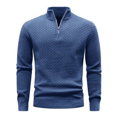 Buy Center Men's Winter Warm Mock Neck Zip Up Sweater - Soft Knit - Buy Center UK