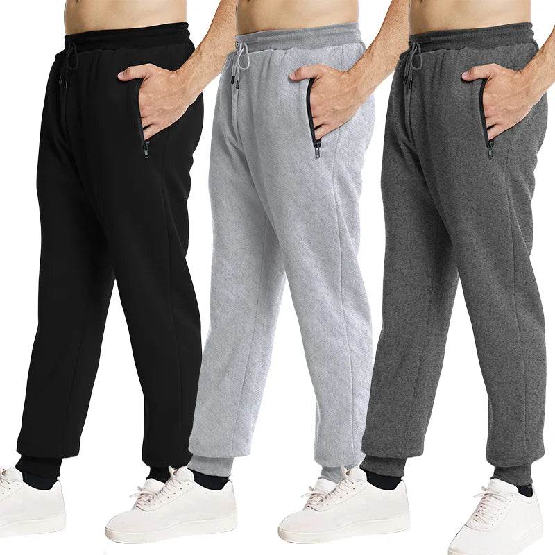 Buy Center Men’s Sweatpants - Side Zipper Pockets, Elastic Waist Joggers - Buy Center UK