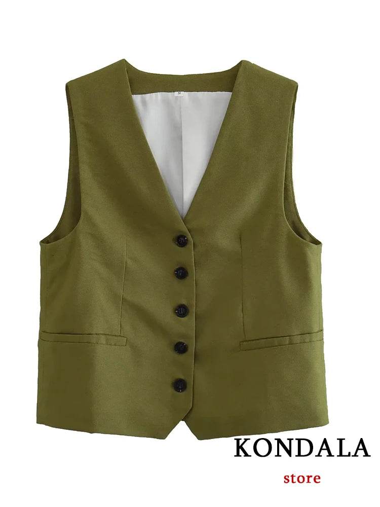 TRAFZA Casual Women Suits - V Neck Blazer & Wide Leg Shorts - Buy Center UK