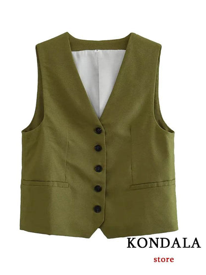 TRAFZA Casual Women Suits - V Neck Blazer & Wide Leg Shorts - Buy Center UK