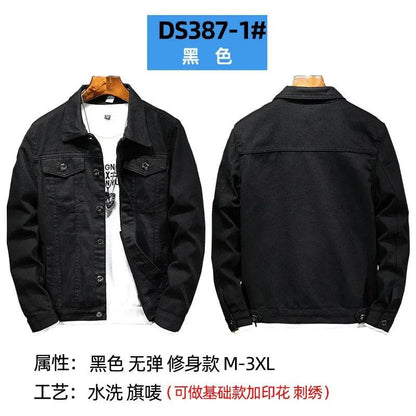 Buy Center Men's Denim Jacket - Casual Turn Down Collar, Full Sleeve - Buy Center UK