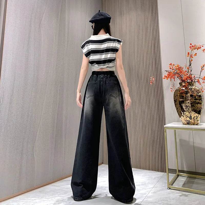 Buy Center High Elastic Plus Size Jeans - Trendy Black Denim - Buy Center UK