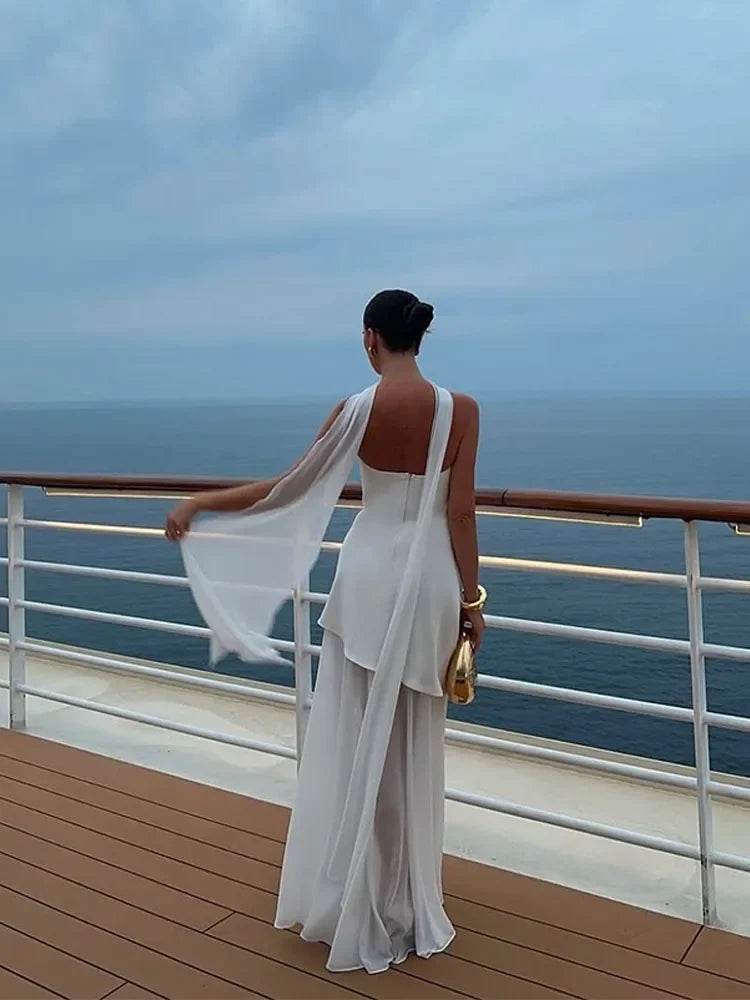 Buy Center Strapless Mesh Patchwork Maxi Dress - Elegant Beach Wear - Buy Center UK