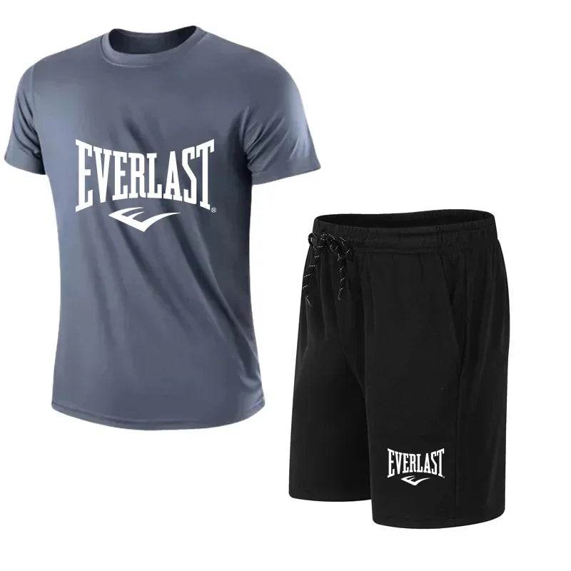 EVERLAST Men's T-shirt and Shorts Set - Trendy Sporty Leisure Wear - Buy Center UK