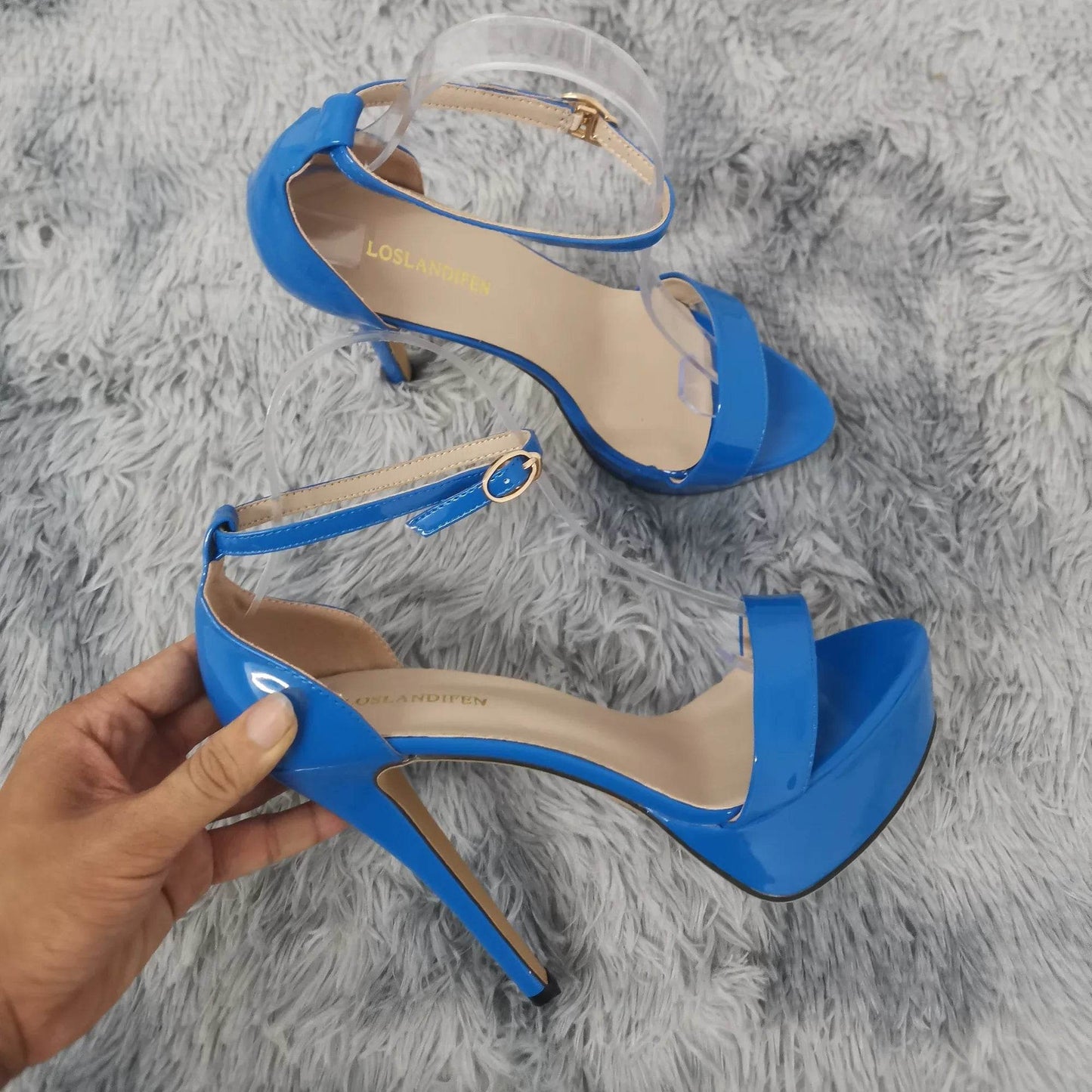 Buy Center Women’s Sexy Open Toe High Heel Sandals - Patent Leather - Buy Center UK