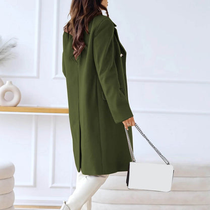 Buy Center Winter Women Overcoat - Double-Breasted Turn-Down Collar - Buy Center UK