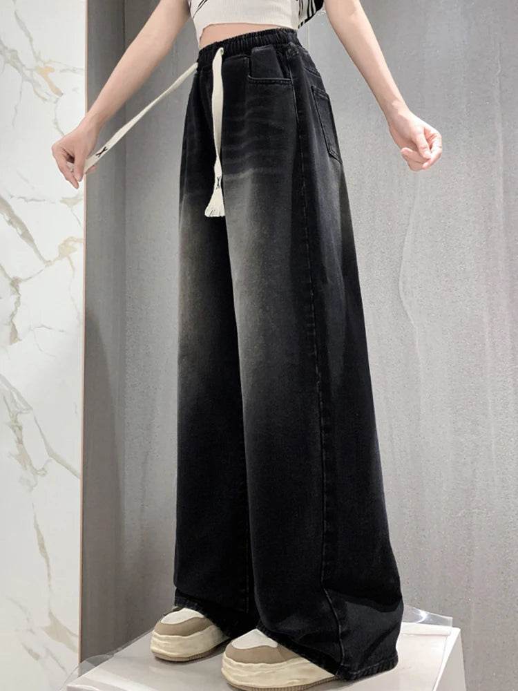 Buy Center High Elastic Plus Size Jeans - Trendy Black Denim - Buy Center UK
