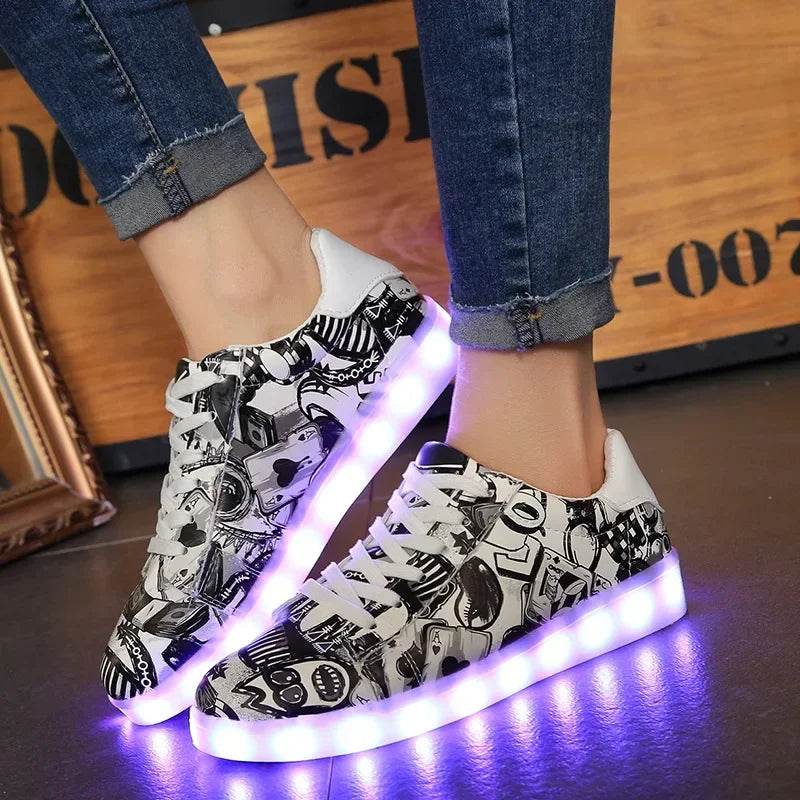 Maogu Luminous Sneakers - USB Rechargeable LED Light-Up Shoes - Buy Center UK