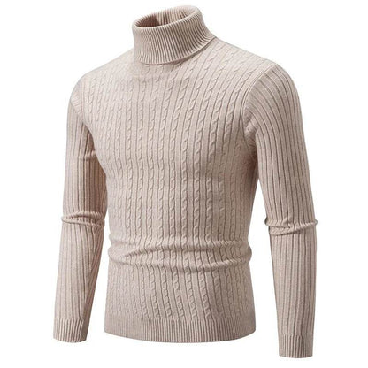 Slim Fit Turtleneck Sweater for Men - Stylish Autumn Winter Wear - Buy Center UK
