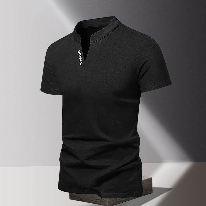 Buy Center V-Neck Men's T-Shirt - 100% Cotton, Short Sleeves, Trendy - Buy Center UK