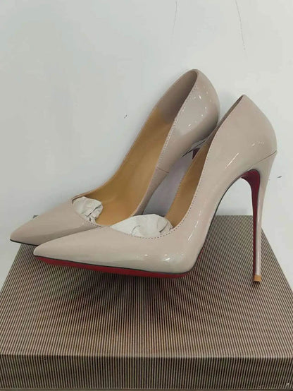 Buy Center Women's Patent Pointed Toe Slip-On Pumps - 12cm Heels - Buy Center UK