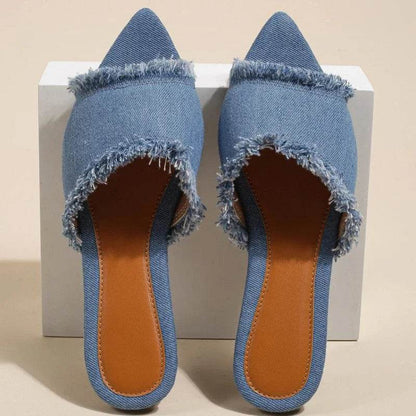 Buy Center Women’s Summer Cowboy Slippers - Casual Pointed Toe Slides - Buy Center UK