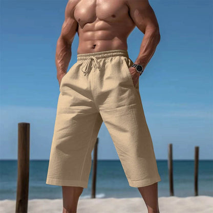 Buy Center Men's Casual Cotton Shorts - 3/4 Length, Elastic Waist - Buy Center UK