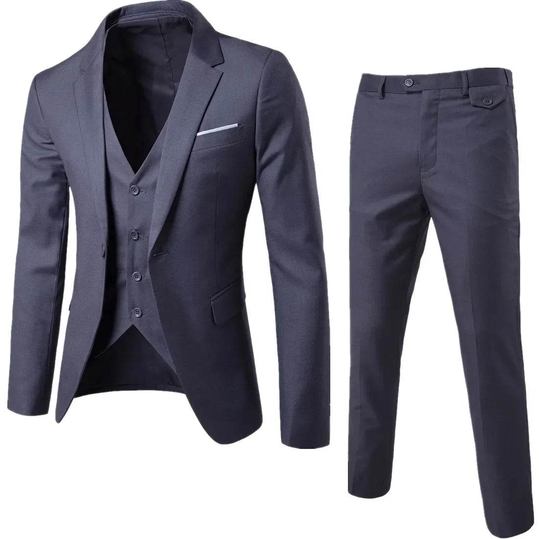 Buy Center Black Casual Suit for Men - Spring Autumn Two-Piece Set - Buy Center UK