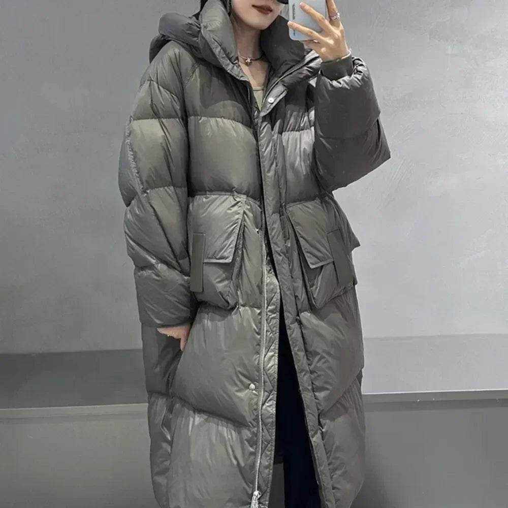 OFTBUY Women's Down Jacket - Waterproof Fluffy Knee-Length Parka - Buy Center UK