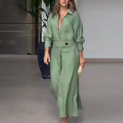 Elegant Long Sleeve Women Dress 2024 - V Neck, Casual Style S-3XL - Buy Center UK