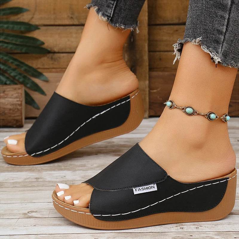 Buy Center Women's Wedge Sandals - Casual High Heel Summer Footwear - Buy Center UK