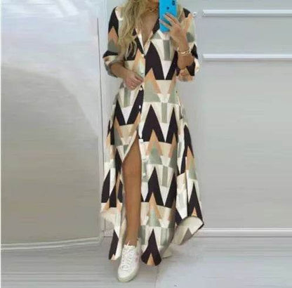 Women Boho Printed Long Shirt Dress - Casual Maxi Evening Style - Buy Center UK