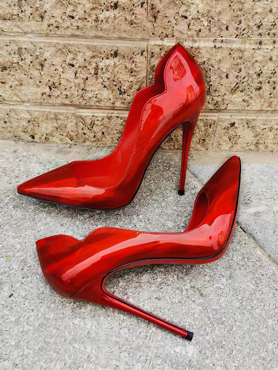 Buy Center Black Red Bottom High Heels - Sexy Pointed Slingbacks - Buy Center UK