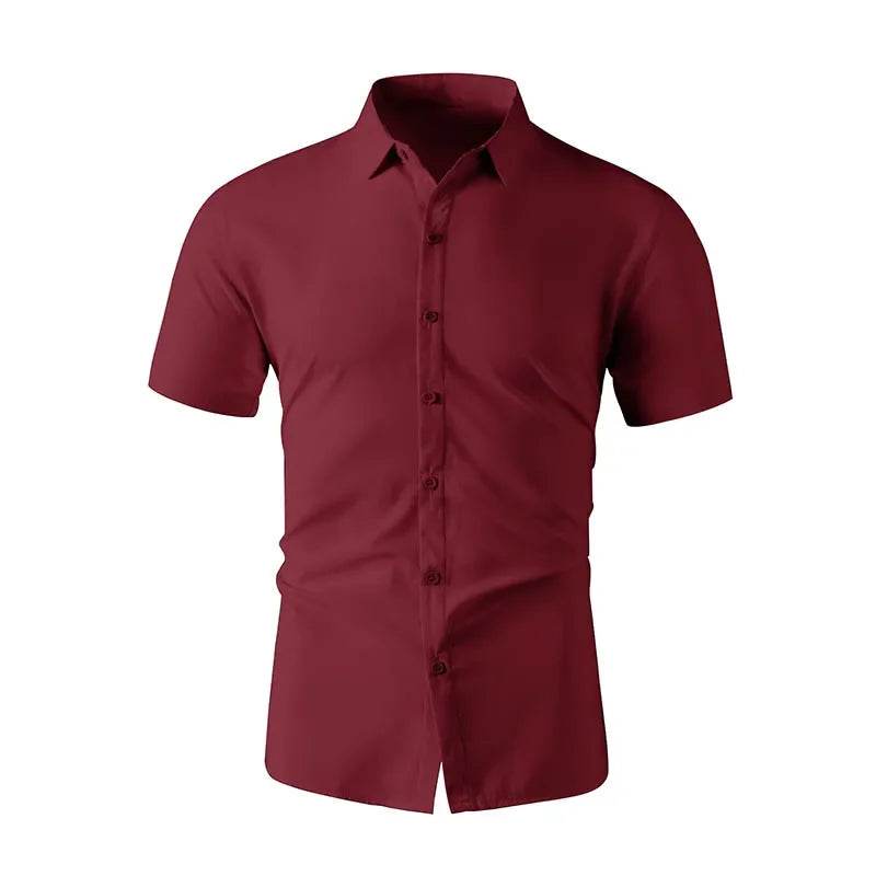 Buy Center Men's No Iron Short Sleeve Business Casual Shirt - Summer Style - Buy Center UK