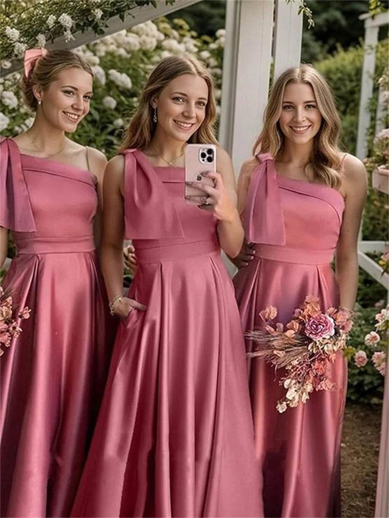 Buy Center Customized Satin A-Line One Shoulder Bridesmaid Dress - Buy Center UK