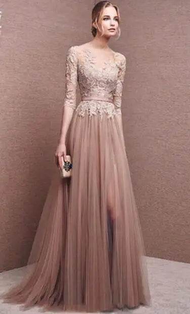 Buy Center Elegant Backless Lace Maxi Gown - Perfect for Weddings - Buy Center UK