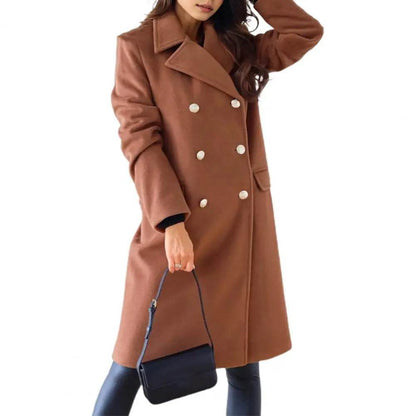 Buy Center Winter Women Overcoat - Double-Breasted Turn-Down Collar - Buy Center UK