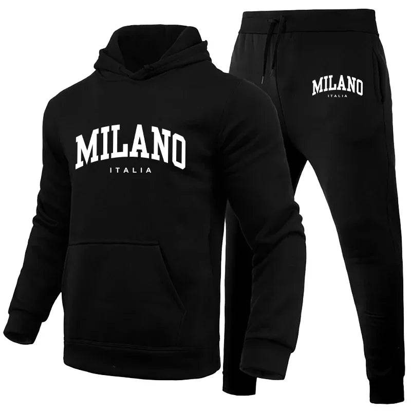 Buy Center Men’s Luxury Milano Print Hoodie Set - Casual Streetwear - Buy Center UK