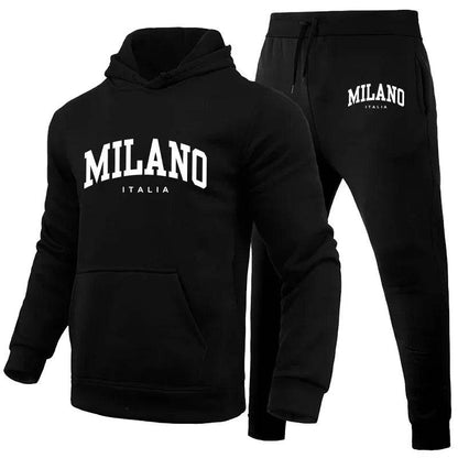 Buy Center Men’s Luxury Milano Print Hoodie Set - Casual Streetwear - Buy Center UK