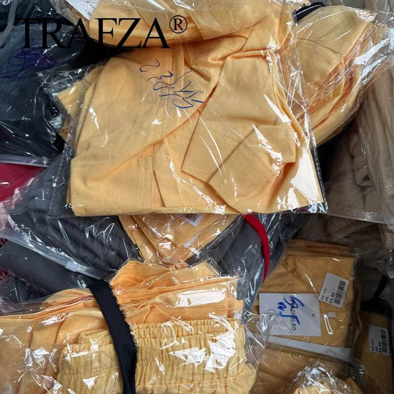 TRAFZA 2025 Summer Set - Casual Cotton Linen Long Sleeve Shirt & Shorts - Buy Center UK