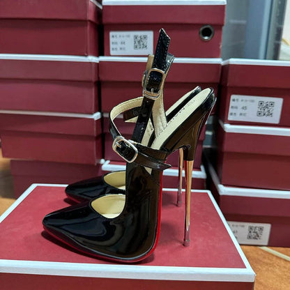 Buy Center 16cm Super High Heels Stilettos - Black Ankle Strap Pumps - Buy Center UK