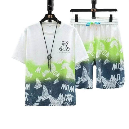 Buy Center Men's Gradient T-Shirt Set - Casual Summer Outfit - Buy Center UK