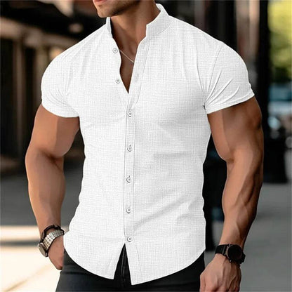 2024 Men's Short Sleeve Linen Shirt - Lightweight & Breathable Fashion - Buy Center UK