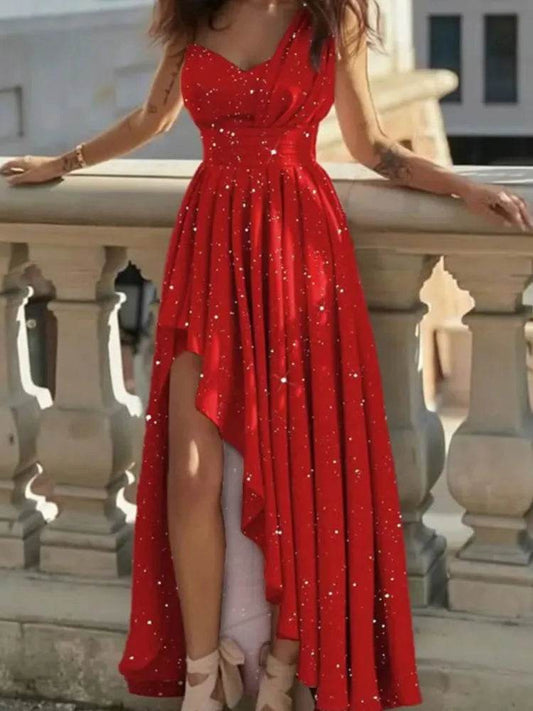 Elegant Red Cocktail Dress - Women’s Sexy Evening Gown for Events - Buy Center UK