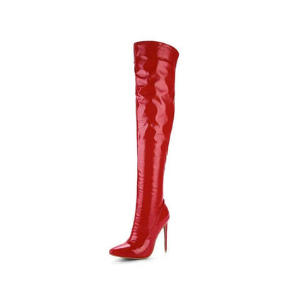 ZOGEER Women's Thigh High Boots - Sexy Red Heels Over the Knee - Buy Center UK