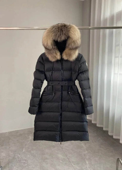 Mont Home Long Women's Down Jacket - Hooded & Waist Cinched - Buy Center UK