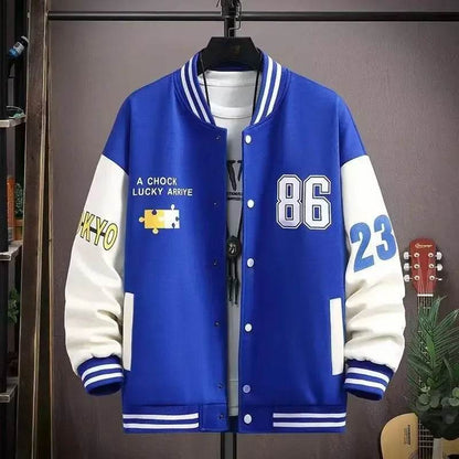 Trendy Men's Baseball Jacket - Casual Loose Fit for Spring & Autumn - Buy Center UK